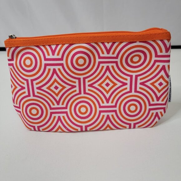 🧡 Clinique x Jonathan Adler Orange & Pink Geometric Mod Makeup Bag – 9.5" Wide - Picture 4 of 8